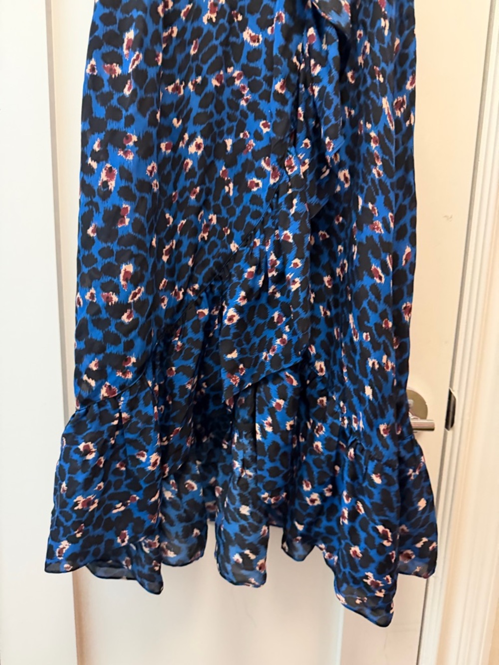 Mayle Blue Navy Floral Ruffle-Front Maxi Dress - Picture 6 of 9